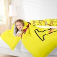 thumbnail image 4 of Homewish Boys Sport Baseball Full Size Comforter Sets, Yellow Initial H Letter Bedding Comforter Set, Chic Stripes Abstract Reversible Bedding Sets, Ultra Soft Bedroom Decor, 3pcs, 4 of 8