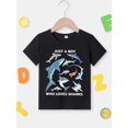 thumbnail image 2 of MILKYSHIP Boys' Casual Summer T-Shirt - "Just a Boy Who Loves Sharks" Graphic, Short Sleeve, Round Neck, Lightweight & Stretchy, Casual Wear for Youngsters, Casual Summer Wear | Playful, 2 of 6