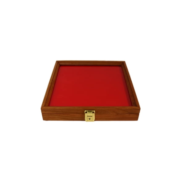 Southern Star Displays Wood Display Case for Collectibles, Knives, Arrowheads, Pins, Medals and More (12 x 12 x 2, Cherry)