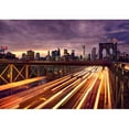 thumbnail image 2 of wall26 - Night Car Traffic on Brooklyn Bridge in New York City - Removable Wall Mural | Self-Adhesive Large Wallpaper - 66x96 inches, 2 of 6