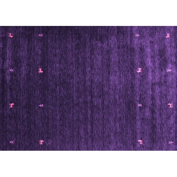 Ahgly Company Indoor Rectangle Abstract Purple Contemporary Area Rugs, 2' x 4'