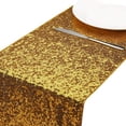 thumbnail image 2 of 3 x 275 cm Hermosa tela de fiesta brillante Lentejuelas Camino de mesa Manteles de tela para decoraciones de banquetes de boda - Dorado Fokelyi LKX-1259, 2 of 9