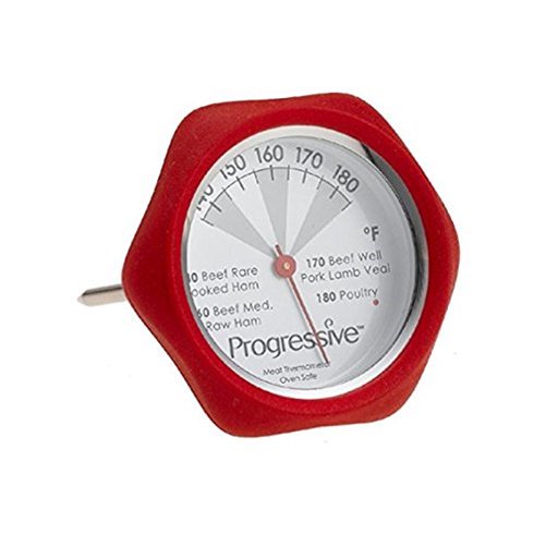 Progressive Silicone Meat Thermometer, Red