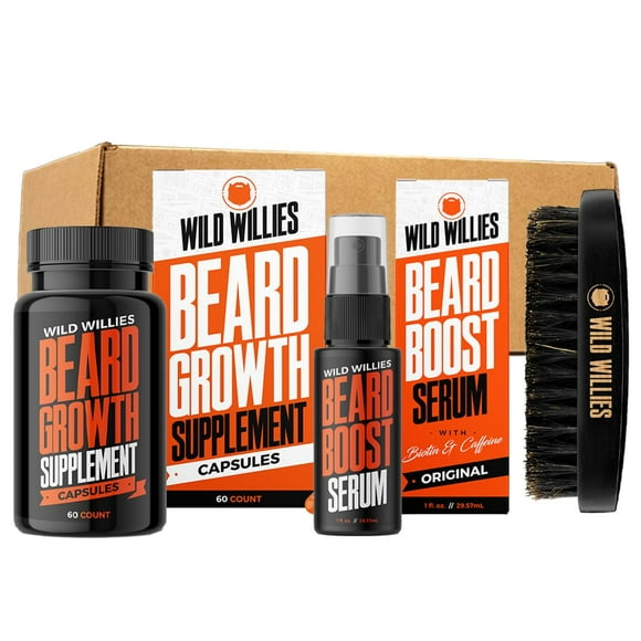 Kit de cuidado de barba Wild Willies, sérum para el crecimiento de la barba