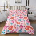thumbnail image 1 of Erosebridal Girly Pink Happy Easter Coverlet Set Twin, Colorful Rabbit Eggs Bedding Set 2pcs, 1 of 5
