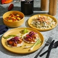 thumbnail image 5 of Gibson Home Crest 12 Piece Stackable Matte Melamine Dinnerware Set - Yellow Gold, 5 of 6