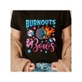 thumbnail image 1 of Burnouts Or Bows Gender Reveal Party Ideas Baby Announcement T-Shirt Cotton ShirtFather's Day, MotheCamisetas para mujer, lindas camisetas con estampado gráfico, de manga corta, estilo casual, para ve, 1 of 6