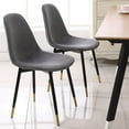 thumbnail image 6 of Roundhill Furniture Lassan Contemporary MDF & Rubberwood 5-Pcs Dining Table Set, White/Gray, 6 of 9