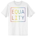thumbnail image 1 of Pride - Equality Rainbow Gradient Outline White T-Shirt, 1 of 2