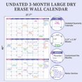 thumbnail image 3 of Miduoudo-grand Calendrier Effaçable à Sec pour Mur - Calendrier Non Daté de 3 Mois, 27.7 Pieds' x 40 Pieds', Tableau Blanc Laminé Effaçable et Réutilisable avec 8 Autocollants Ronds, Disposition Verticale Maison, Bureau et École, 3 of 4