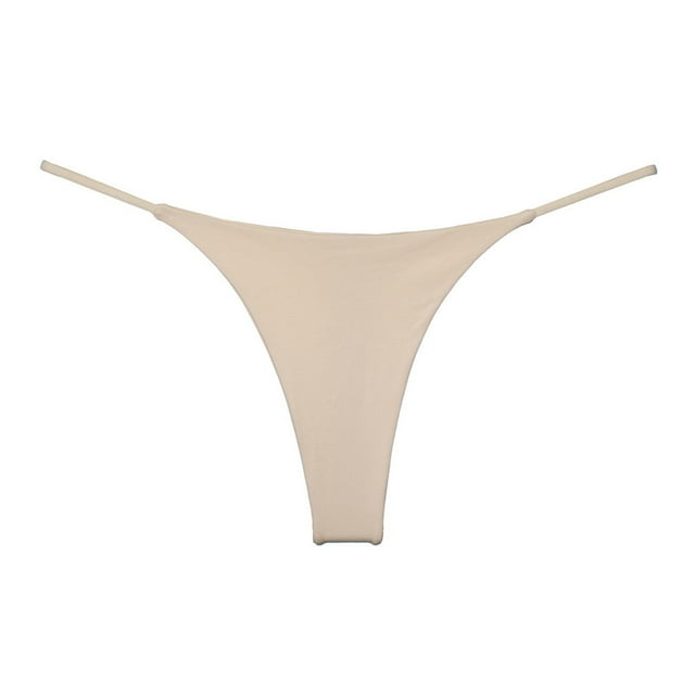 Aayomet Culotte Bikini en Coton pour Femmes (Beige, S)