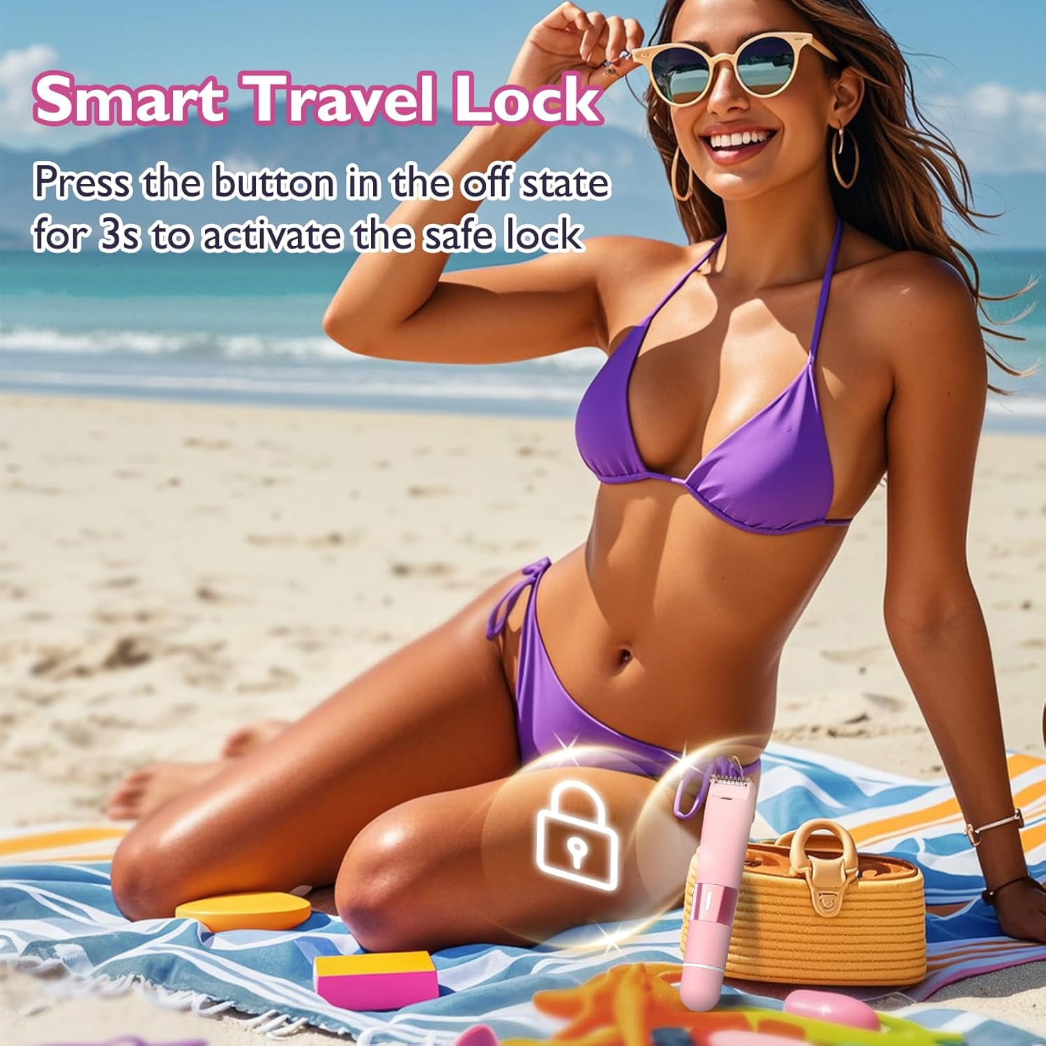 Bikini Trimmer for Women, Dual Head Electric Razors, Waterproof Pubic Hair Trimmer,Rechargeable Painless Silk Glide Pro Shaver for Underarm Leg Arm Body Face, Cherry