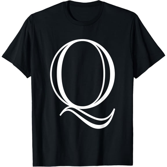 The Letter Q Classic Style Capital Alphabet Monogram Initial T-Shirt