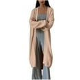 thumbnail image 2 of Womens Oversized Cardigans Ndbuld Fashion Women's Casual Long Sleeve Wear A Belt Solid Ladies Blouse Coat Outwear Jacket Cardigan Great Gifts for Less Khaki S, 2 of 7