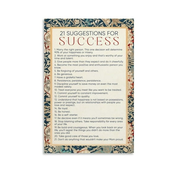 21 Suggestions Success Poster Canvas Wall Art Poster For Room Aesthetic And Decor For Living Room Bedroom Bathroom Office