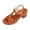 Brown, variant on Abtuhar Womens Middle Heels Shoes Solid Color Cut Out Open Toe Buckle Strap Large Size