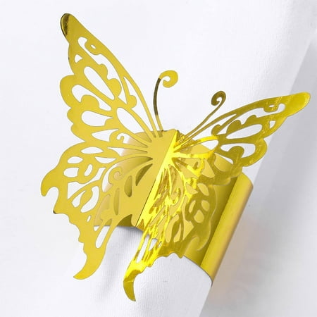 

MORIMA Set of 100 3D Butterfly Shape Napkin Rings Decorative Paper Napkin Holder Table Decoration Accessories for Wedding Ban