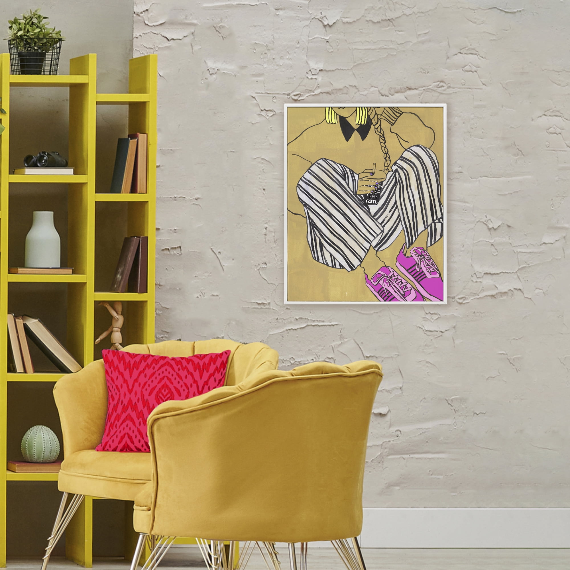 Stupell Industries Crimson Thread Fashionista White Framed Giclee Art, design by Melissa Wang