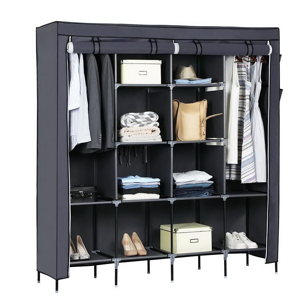 Ktaxon 67" Clothes Closet Portable Wardrobe Clothes Storage Rack 12