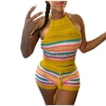 thumbnail image 1 of Ensemble Aguichant pour Femmes, Mode, Sans Manches, Bretelles, Tricoté, Coloré, Sac à Dos-Fesses, 1 of 5