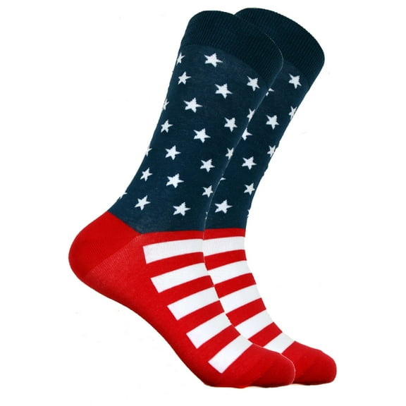 Mens Novelty USA Flag Stars and Stripe Socks