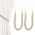 thumbnail image 1 of Uxcell 2 Pcs Sujetadores de Cortina, 58cm/23 Sujetadores de Cortina Trenzados, Elegante Cuerda para Cortinas, Color Beige Oscuro, 1 of 7