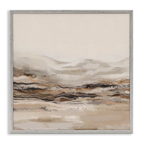 Stupell Industries Contemporary Abstract Mountains Landscape Gray Framed Giclee Art, 12 x 12, by Ros Ruseva