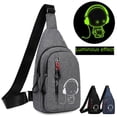 thumbnail image 3 of Bolso de pecho luminoso para niños y hombres, bolso cruzado de moda, cartera pequeña multicapa, mochila pequeña informal para exteriores, 3 of 5