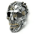 thumbnail image 3 of Steampunk Style Metallic Scary Horror Skeleton Skull Masquerade Mask for Halloween Costume Cosplay Party, 3 of 4