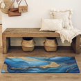 thumbnail image 4 of Blue White Gold Marble Pattern Bathroom Rugs Mat,Non Slip Microfiber Bathroom Rug,Rubber Backing,Soft Bathroom Mats for Bathroom Floor,Tub and Shower,47x17in(120x43cm), 4 of 5