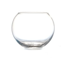 Glass Fish Bowl, Decorative Glass Bowl, Round Vase for Flowers and Decoration, Terrarium Bowl, Sphere Vase (5.7x4.5 inches)