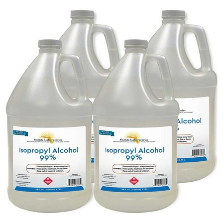 Isopropyl Alcohol Pure 99%, Pack of 4 Gallons