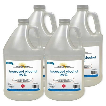 Isopropyl Alcohol Pure 99%, Pack of 4 Gallons