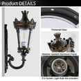 thumbnail image 5 of ACE-LIGHTS,Vintage Outdoor Wall Lantern with Crown Top and Clear Glass(1 PC & Bulbs Not Included),Waterproof Exterior Wall Sconce for Patio,Garden,Entryway(Coffee,Golden), 5 of 7