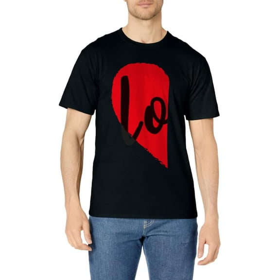 Couple Half Heart LOVE Funny Valentines Day Women Men Adult T-Shirt
