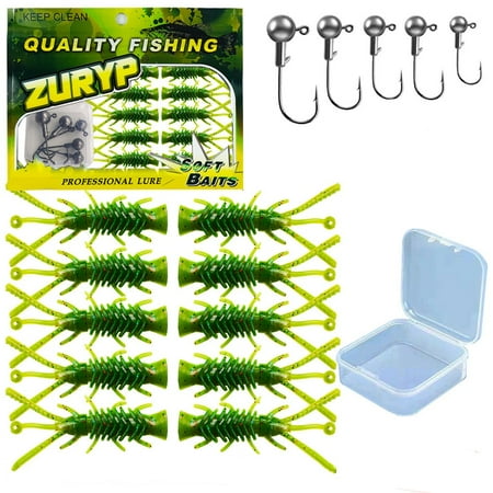 Lure Soft Bait Fake Bait Floating Soft Worm Boxed Lead Hook Soft Bait Fake Bait 15.5*12*2cm 16Pcs/Set 1Pc A Box