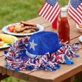 thumbnail image 5 of Yvsxxv Blue Dazzling Patriotic Sequin Cowgirl Hat, 4th of July Party Hat, 1 Pc, 5 of 7