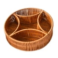 thumbnail image 1 of Cesta tejida para servir, bandeja para almacenar alimentos, divisores, organizador decorativo, redonda, para frutas 5 rejillas, 1 of 9