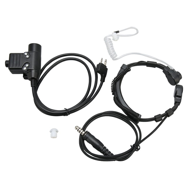 Adaptador PTT U94, cable adaptador militar con micrófono de garganta y manos libres para Alan y Midland Radio