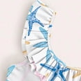 thumbnail image 3 of lnmuld Girls Ruffle Neck One Piece Swimsuit Colorful Print Beach Swimwear Size:6-7 Years, 3 of 8
