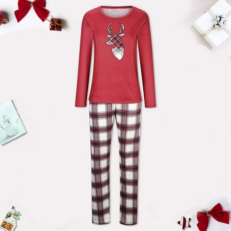 

Pajamas for Women KKCXFJX Christmas Outfit Women Long Sleeve Elk Parent-Child Outfit Printed Housewear Pajama Suit Top+Pants Suit (Mom) Parent-Child Outfit