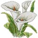thumbnail image 1 of Kit Punto Cruz Con Flores Impresas 14 Quilates Bordado Parcial Cala (17x17 Cm), 1 of 9