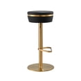 thumbnail image 4 of TOV Furniture Astro Tabouret Réglable en Cuir Végane Noir et Or, 4 of 9
