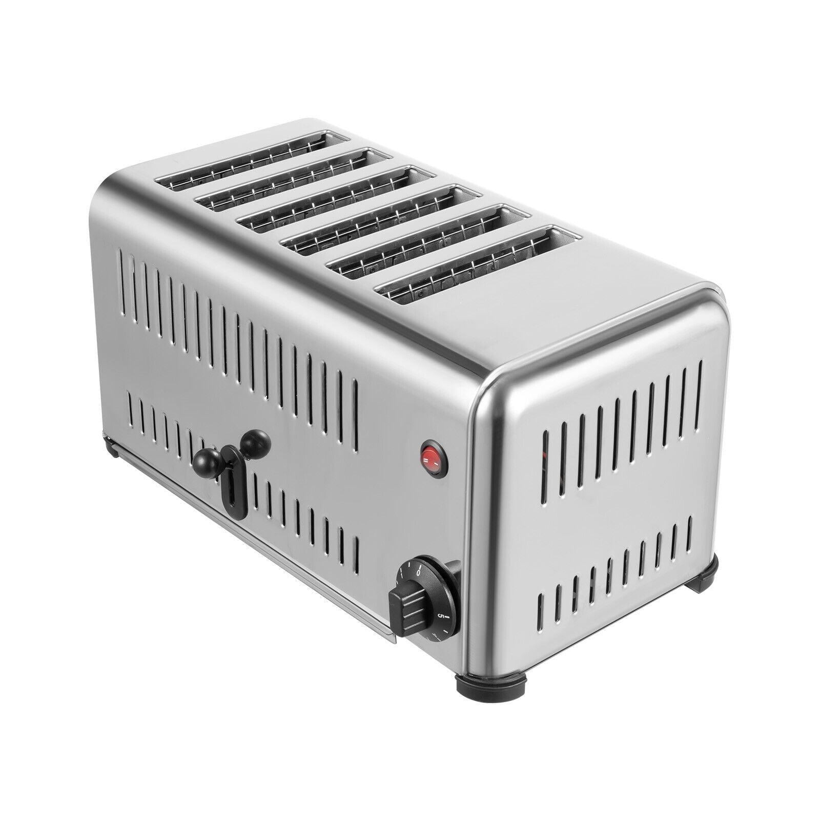 1680W 110V Commercial Conveyor Toaster, 6 Slots Stainless Steel Bread Toaster Baking Machine, Electric Restaurant Equipment for Bun Bagel Bread Baked Food, Timing Function