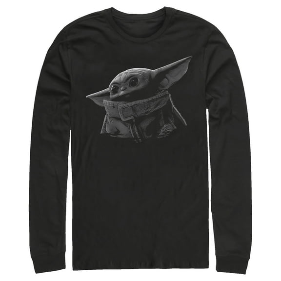 Men's Star Wars: The Mandalorian The Child Shadow Long Sleeve Shirt Black Small