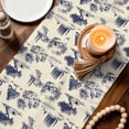 thumbnail image 3 of Farmhouse Country Table Runner 70 Inches, Vintage Trees Rustic French Garden Birds Bed Runner Dresser Scarves Tabletop for Indoor Outdoor Parties/Ceremony/Banquet, 13" x 70", 3 of 9