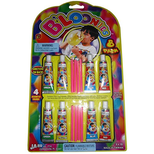 Bloonies Plastic Balloons Variety Pack, 8 Tubes of Assorted colors