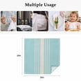 thumbnail image 4 of Aqua Beige Striped Cloth Napkins, Modern Farmhouse Retro Lines Washable and Reusable Dinner Napkins Set of 8, Table Napkin for Kitchen Party Birthday Wedding Hotel Housewarming 20"x20", 4 of 8