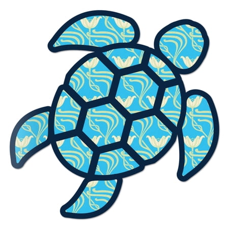 Red Hound Auto Sea Turtle Aqua Flower Sticker Decal Wall Tumbler Cup Window Car Truck Laptop 2.5 inches