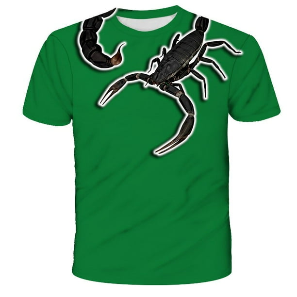 Summer 3d print T Shirt fashion Children Short Sleeve T-shirt Hip Hop Streetwear Funny Scorpion Printed T Shirts5T Gong Bohan LED